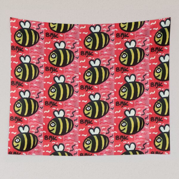Item preview, Cute Bee Illustration on Red Background designed and sold by MonanaPaveliani.