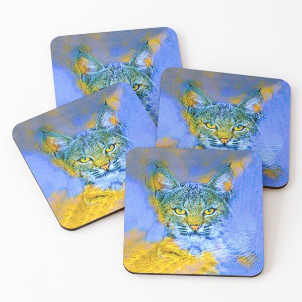 Item preview, WILD CAT IN CORN FIELD - DAY - BLUE AND YELLOW designed and sold by Most1234.