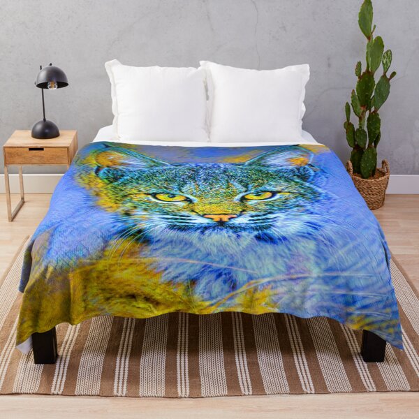 Item preview, WILD CAT IN CORN FIELD - DAY - BLUE AND YELLOW designed and sold by Most1234.