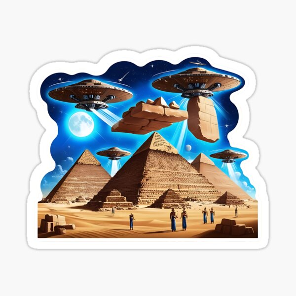 Item preview, Aliens Building Massive Egyptian Pyramids  designed and sold by Gloriano-shop.