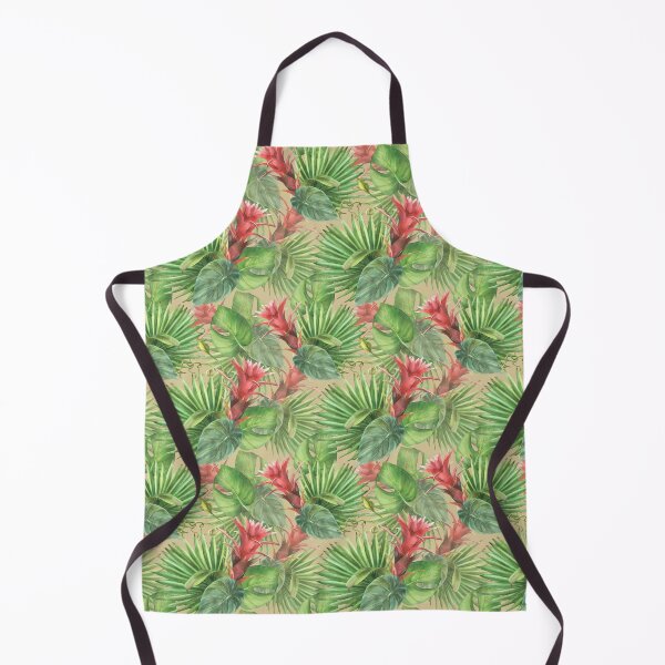 Item preview, Bouquet of tropical leaves and flowers, bud palm, caladium. Seamless pattern Watercolor illustration designed and sold by BartolArt.