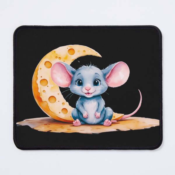 Item preview, Blue mouse with cheese moon  designed and sold by Sch1Stickers.