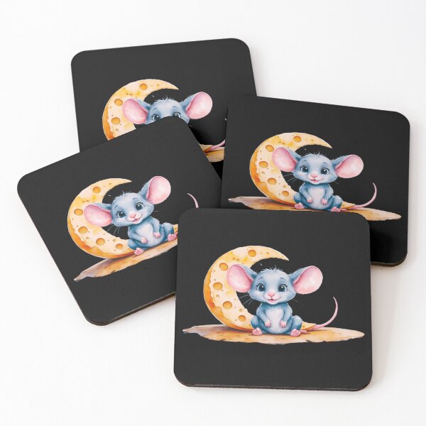 Item preview, Blue mouse with cheese moon  designed and sold by Sch1Stickers.