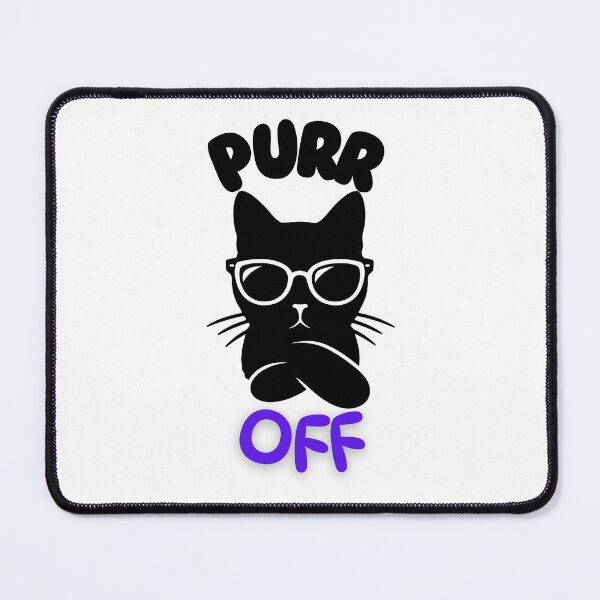Item preview, Purr Off, funny PG13 insult of cool cat with sunglasses silhouette. designed and sold by PixelPizzazz.