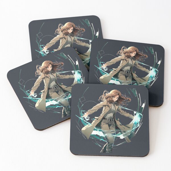 Item preview, "Female Character with Blue Light-Emitting Sword" designed and sold by MYTHIC PEEL STICKERS.