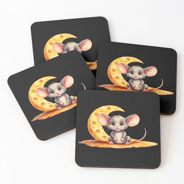 Item preview, Cute mouse and cheese moon  designed and sold by Sch1Stickers.