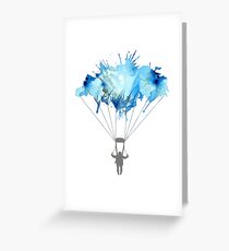 Tarjeta de felicitación Paracaidismo, Paracaidismo paracaidista, paracaidismo. Ilustración acuarela