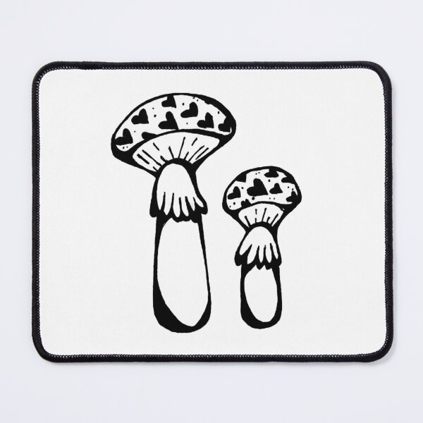 Item preview, Grayscale Duo Heart Mushrooms Tattoo Style Contrast  designed and sold by KayTurtless.