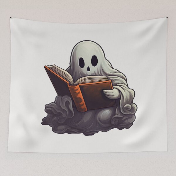 Item preview, Cute Ghost Reading Book Spooky and Mysterious designed and sold by SHADOWNB69.