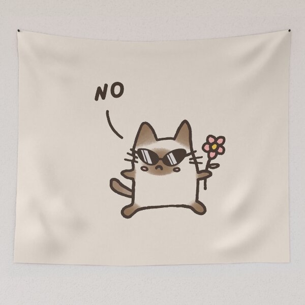Item preview, Rude Siamese Cat Saying "No" designed and sold by mydoodlesateme.