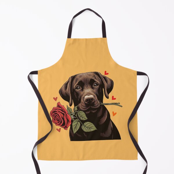 Item preview, Brown Labrador Retriever Giving a Red Rose designed and sold by Nanthanon.
