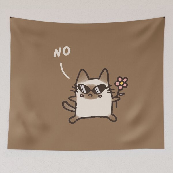 Item preview, Rude Siamese Cat Saying "No" designed and sold by mydoodlesateme.
