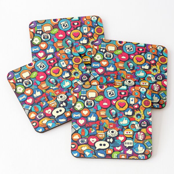 Item preview,  Title Pop Art Social: Modern Digital Icons Pattern designed and sold by Rui Fernandes.