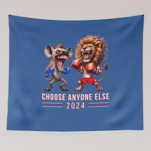 Item preview, Political Caricatures, Boxing Laughing Hyena vs Roaring Lion Debate 2024 designed and sold by Oz64.