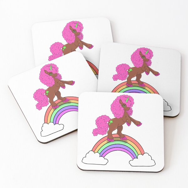 Item preview, Pink Unicorn on Rainbow | Black Unicorn Design | T-Shirt for Girls designed and sold by Shakira Rivers.