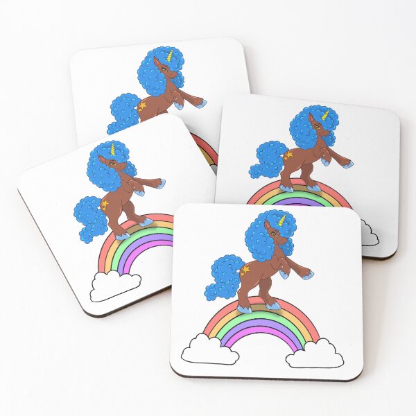Item preview, Blue Unicorn on Rainbow | Black Unicorn Design | T-Shirt for Girls designed and sold by Shakira Rivers.