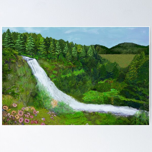 Item preview, Forest Waterfall - Right Flow designed and sold by ninesteps.