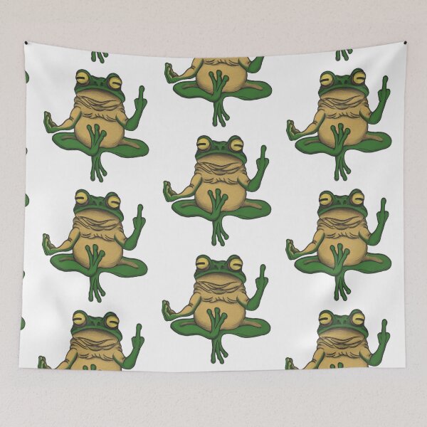 Item preview, Meditative Frog with Attitude: Humorous and Zen Illustration designed and sold by insidelukeshead.