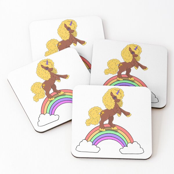 Item preview, Yellow Unicorn on Rainbow | Black Unicorn Design | T-Shirt for Girls designed and sold by Shakira Rivers.
