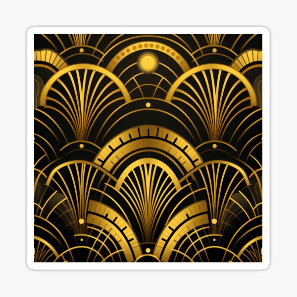 Item preview, Sophisticated Art Deco Golden Ombre Luxurious Pattern designed and sold by DEC02.