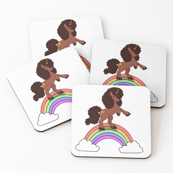 Item preview, Black Unicorn on Rainbow | Black Unicorn Design | T-Shirt for Girls  designed and sold by Shakira Rivers.