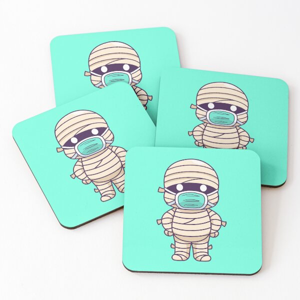 Item preview, Cute Mummy Wearing Mask Cartoon Vector Icon Illustration designed and sold by hjian8219.