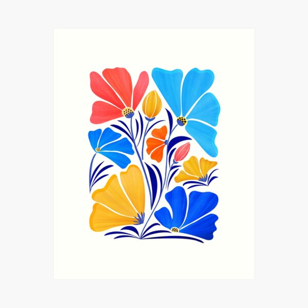 Aperçu de l'œuvre Motif floral de fête de jardin moderne créée et vendue par moderntropical.