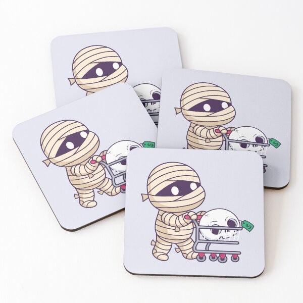 Item preview,  Cute Mummy Bringing Skull and Bone with Trolley Cartoon Vector Icon Illustration designed and sold by hjian8219.