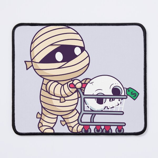 Item preview, Cute Mummy Bringing Skull and Bone with Trolley Cartoon Vector Icon Illustration designed and sold by hjian8219.