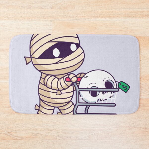 Item preview,  Cute Mummy Bringing Skull and Bone with Trolley Cartoon Vector Icon Illustration designed and sold by hjian8219.