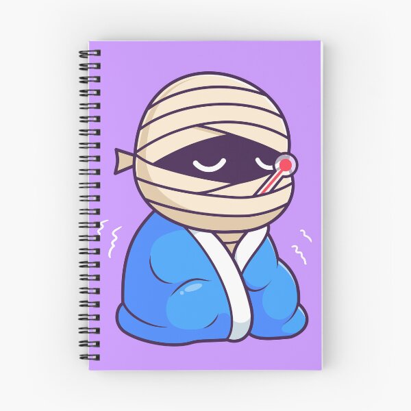Item preview, Cute Mummy with Fever and Thermometer Cartoon Vector Icon Illustration designed and sold by hjian8219.