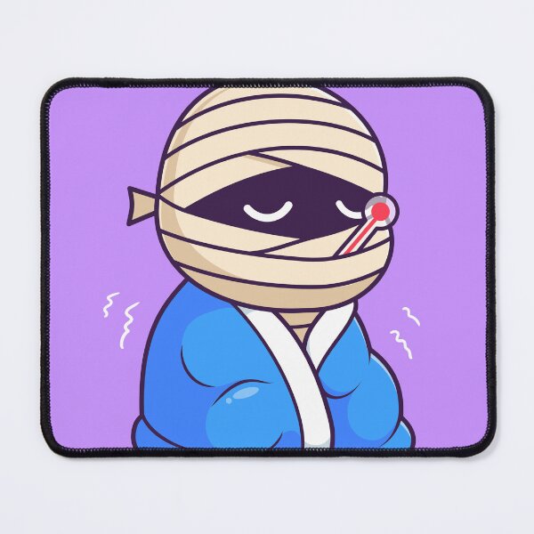 Item preview, Cute Mummy with Fever and Thermometer Cartoon Vector Icon Illustration designed and sold by hjian8219.