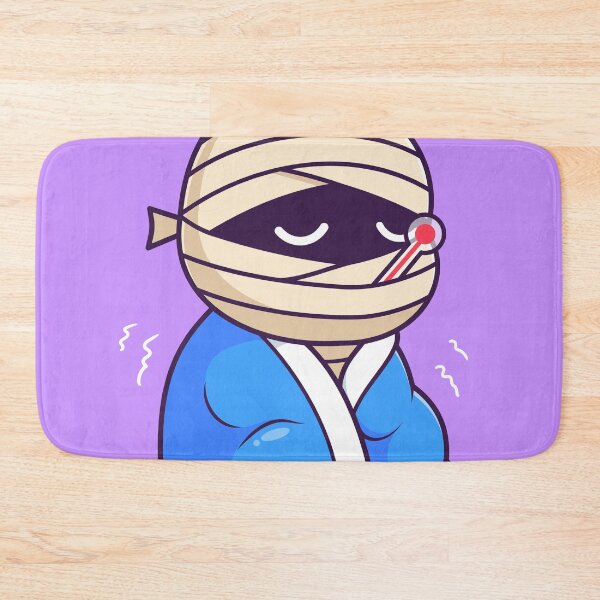 Item preview, Cute Mummy with Fever and Thermometer Cartoon Vector Icon Illustration designed and sold by hjian8219.