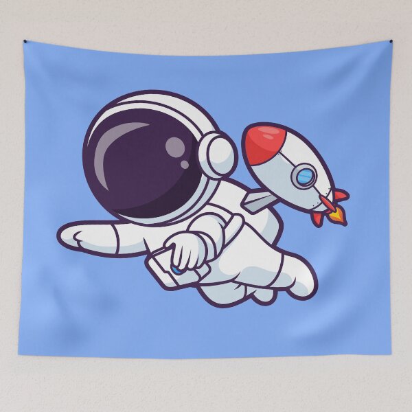 Item preview, Cute Astronaut Flying with Rocket Space Cartoon Vector Icon Illustration designed and sold by hjian8219.