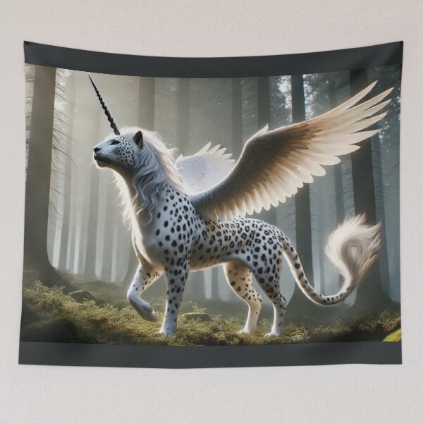 Item preview, Majestic Alicorn-Leopard Hybrid in Enchanted Forest designed and sold by FantasyHybrids.
