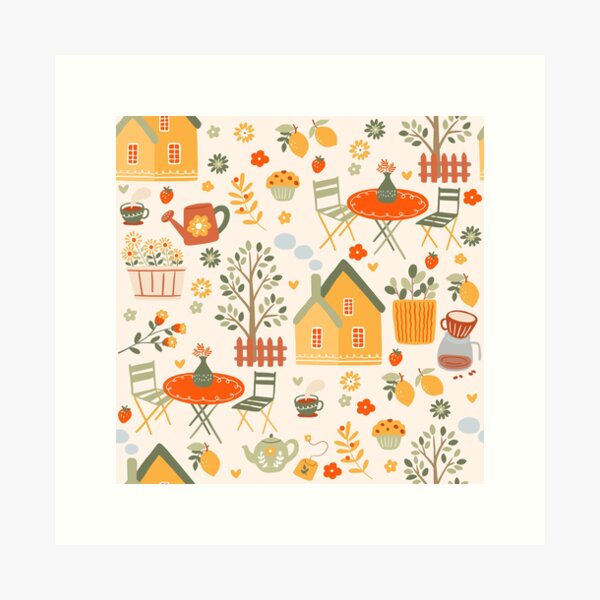 Item preview, hygge cottagecore garden cottage house designed and sold by Gossip Rag.
