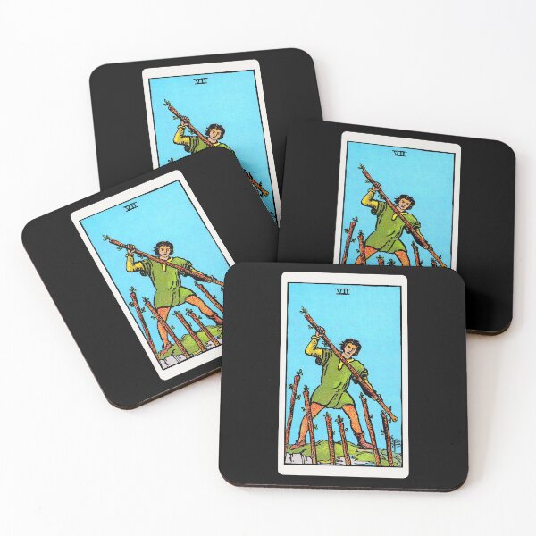 Item preview, Card #28 - Seven Of Wands - Rider Waite Smith Tarot designed and sold by ABSTRACT-IVISM.