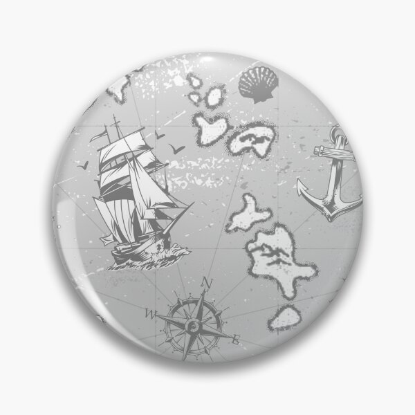 Item preview, nautical monotone antique pirate map designed and sold by Gossip Rag.