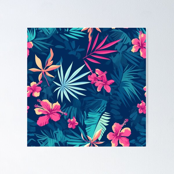 Item preview, Pink Tropical Flowers | Seamless designed and sold by Unrooted.