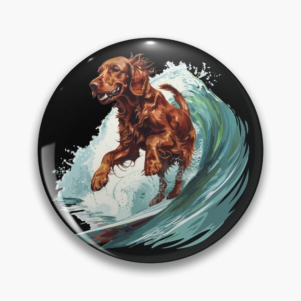 Artikelvorschau, Surfender Irish Setter entworfen und verkauft von VelvetRoom.