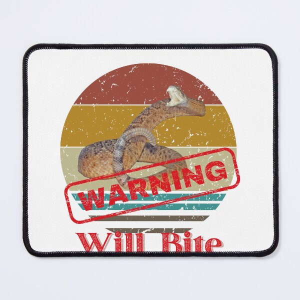 Item preview, Warning will bite funny rattlesnake design designed and sold by Willshire.