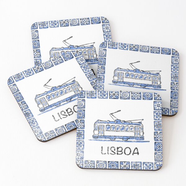 Item preview, Lisboa tram tiles, vintage Portugal lovers gift.  designed and sold by just-quotes.