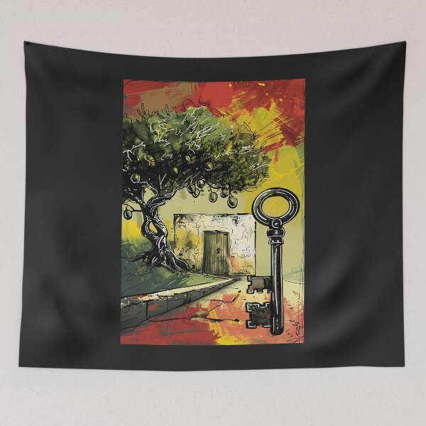 Item preview, Roots of Resilience: Ancient Olive Tree and Key to Freedom, Hope, Justice, and Activism- شجرة الزيتون رمز السلام والحرية designed and sold by FUNqoosh.