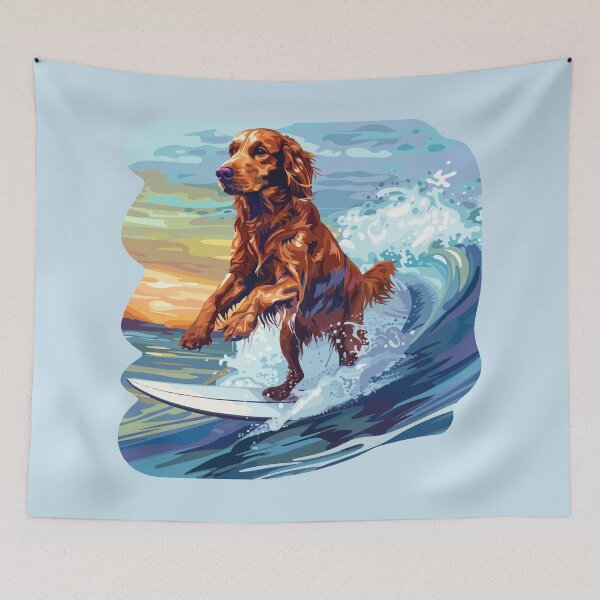 Artikelvorschau, Surfender Irish Setter entworfen und verkauft von VelvetRoom.