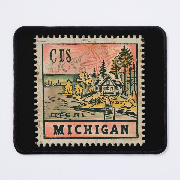 Item preview, Nostalgic Michigan Lakeside Cabin Stamp designed and sold by tiigerdad.