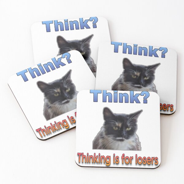 Item preview, Thinking cat meme designed and sold by Esmeraldas2.