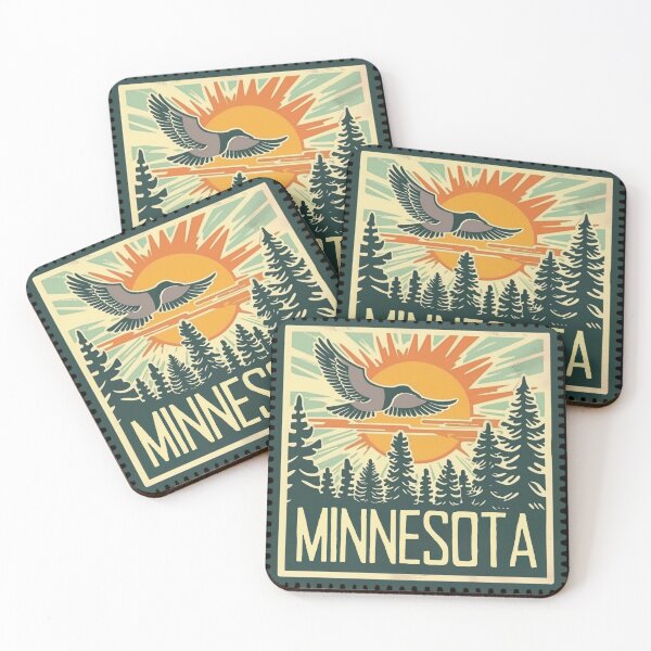 Artikelvorschau, Vintage Minnesota Sonnenaufgang Briefmarkendesign entworfen und verkauft von tiigerdad.