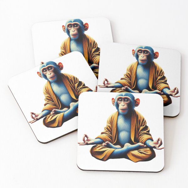 Item preview, Monkey Meditation for Zen Namaste designed and sold by silklotus.