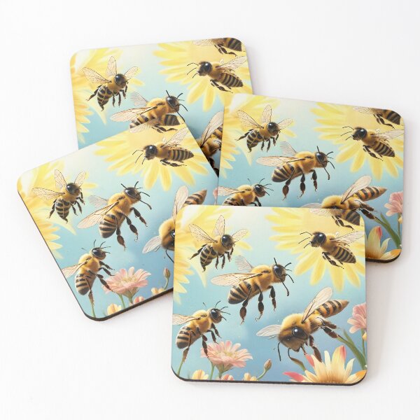 Item preview, Happy Sunny Bees with Blooming Flowers designed and sold by BougieSouthern.