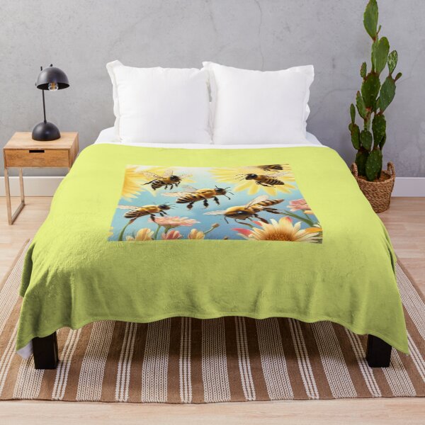 Item preview, Happy Sunny Bees with Blooming Flowers designed and sold by BougieSouthern.
